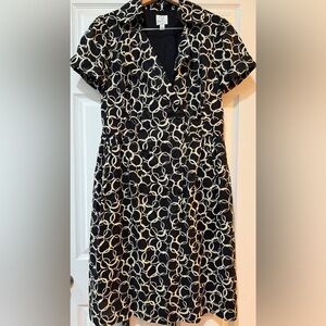 Suzi Chin for Maggy Boutique 100% Cotton Black and White Midi Dress